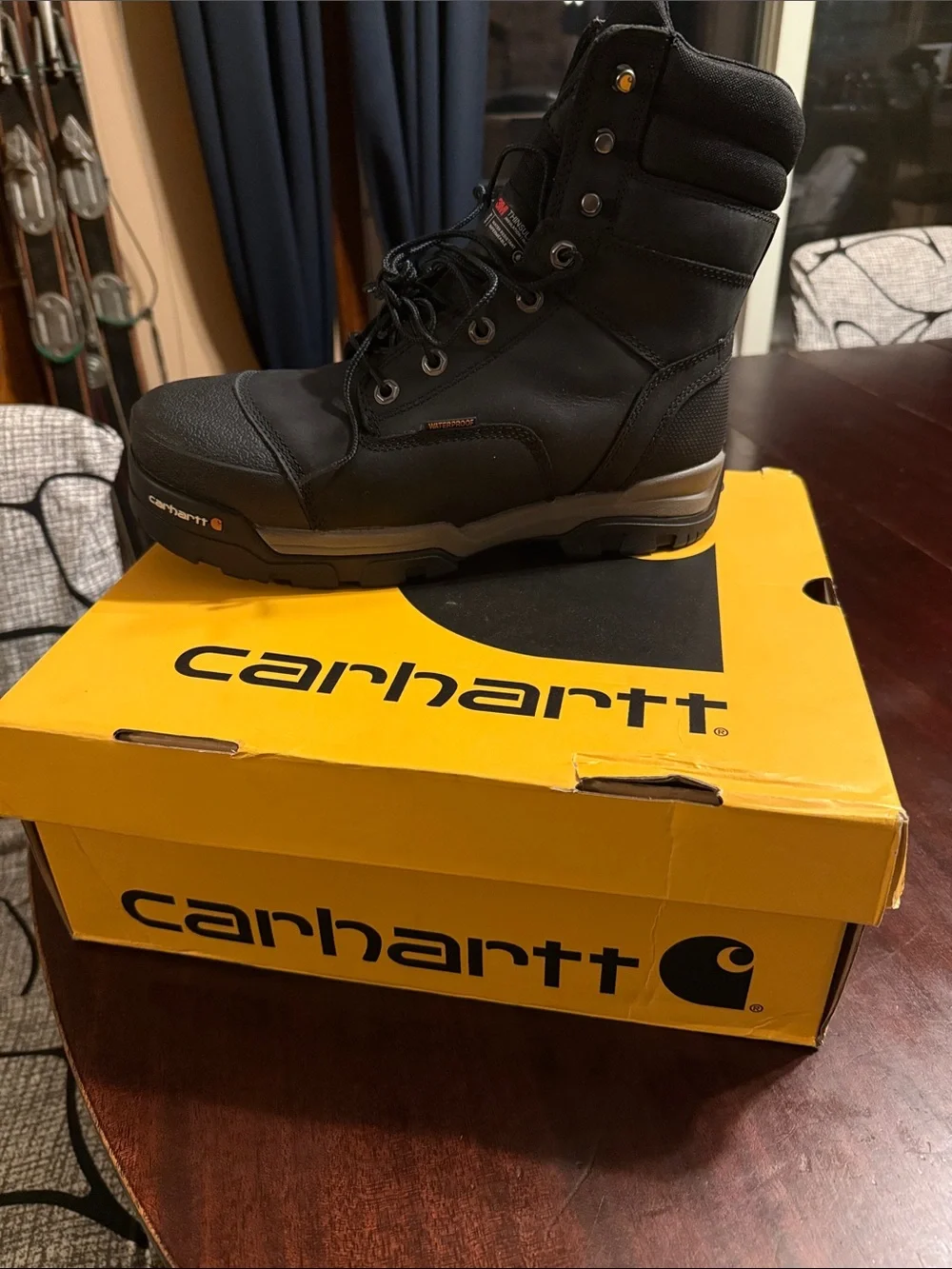 Carhartt Men's Black Lace-Up Waterproof Work Boot